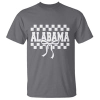 Alabama Fan T Shirt AL State Sport Coquette Bow Checkered Design Game Day