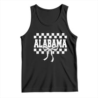 Alabama Fan Tank Top AL State Sport Coquette Bow Checkered Design Game Day