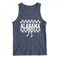 Alabama Fan Tank Top AL State Sport Coquette Bow Checkered Design Game Day