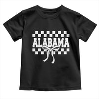 Alabama Fan Toddler T Shirt AL State Sport Coquette Bow Checkered Design Game Day