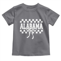 Alabama Fan Toddler T Shirt AL State Sport Coquette Bow Checkered Design Game Day