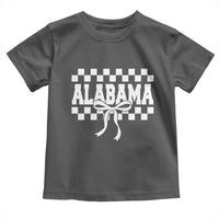 Alabama Fan Toddler T Shirt AL State Sport Coquette Bow Checkered Design Game Day