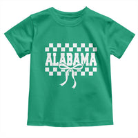Alabama Fan Toddler T Shirt AL State Sport Coquette Bow Checkered Design Game Day