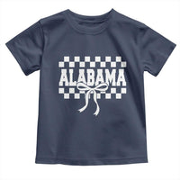 Alabama Fan Toddler T Shirt AL State Sport Coquette Bow Checkered Design Game Day