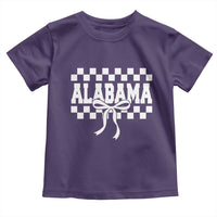 Alabama Fan Toddler T Shirt AL State Sport Coquette Bow Checkered Design Game Day