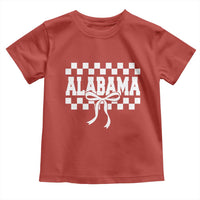 Alabama Fan Toddler T Shirt AL State Sport Coquette Bow Checkered Design Game Day