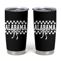 Alabama Fan Tumbler Cup AL State Sport Coquette Bow Checkered Design Game Day