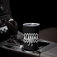 Alabama Fan Tumbler Cup AL State Sport Coquette Bow Checkered Design Game Day