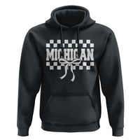 Michigan Fan Hoodie MI State Sport Coquette Bow Checkered Design Game Day