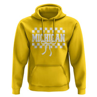 Michigan Fan Hoodie MI State Sport Coquette Bow Checkered Design Game Day