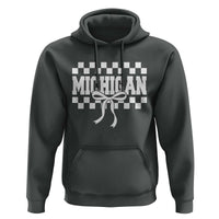 Michigan Fan Hoodie MI State Sport Coquette Bow Checkered Design Game Day