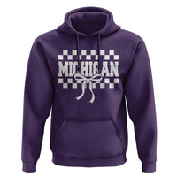 Michigan Fan Hoodie MI State Sport Coquette Bow Checkered Design Game Day