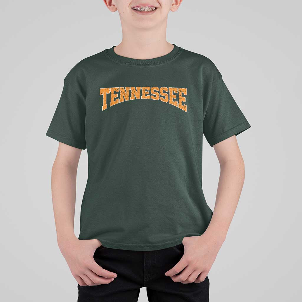 Tennessee Fan T Shirt For Kid Orange Bold Sport State Letters Game Day