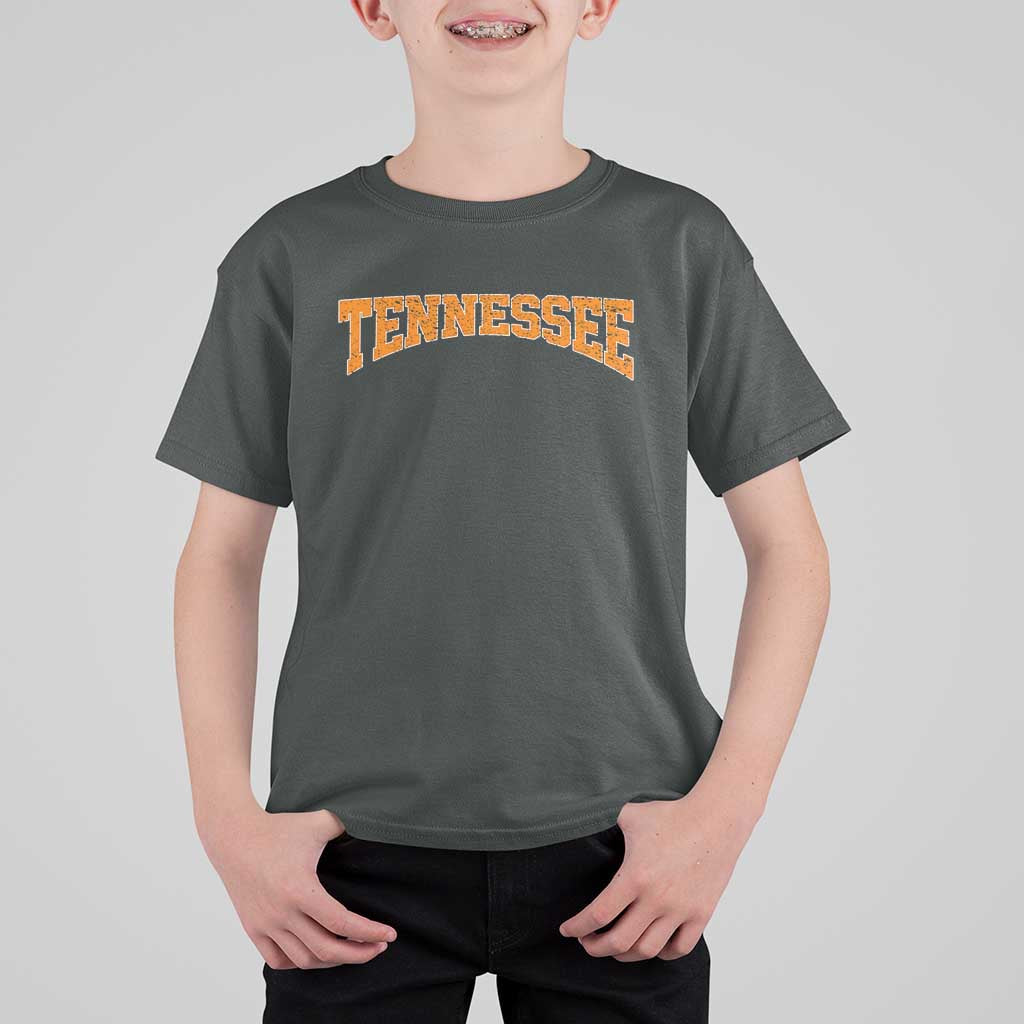 Tennessee Fan T Shirt For Kid Orange Bold Sport State Letters Game Day