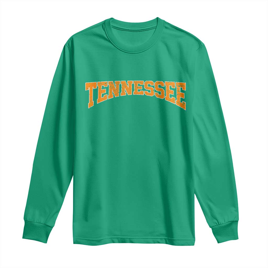 Tennessee Fan Long Sleeve Shirt Orange Bold Sport State Letters Game Day