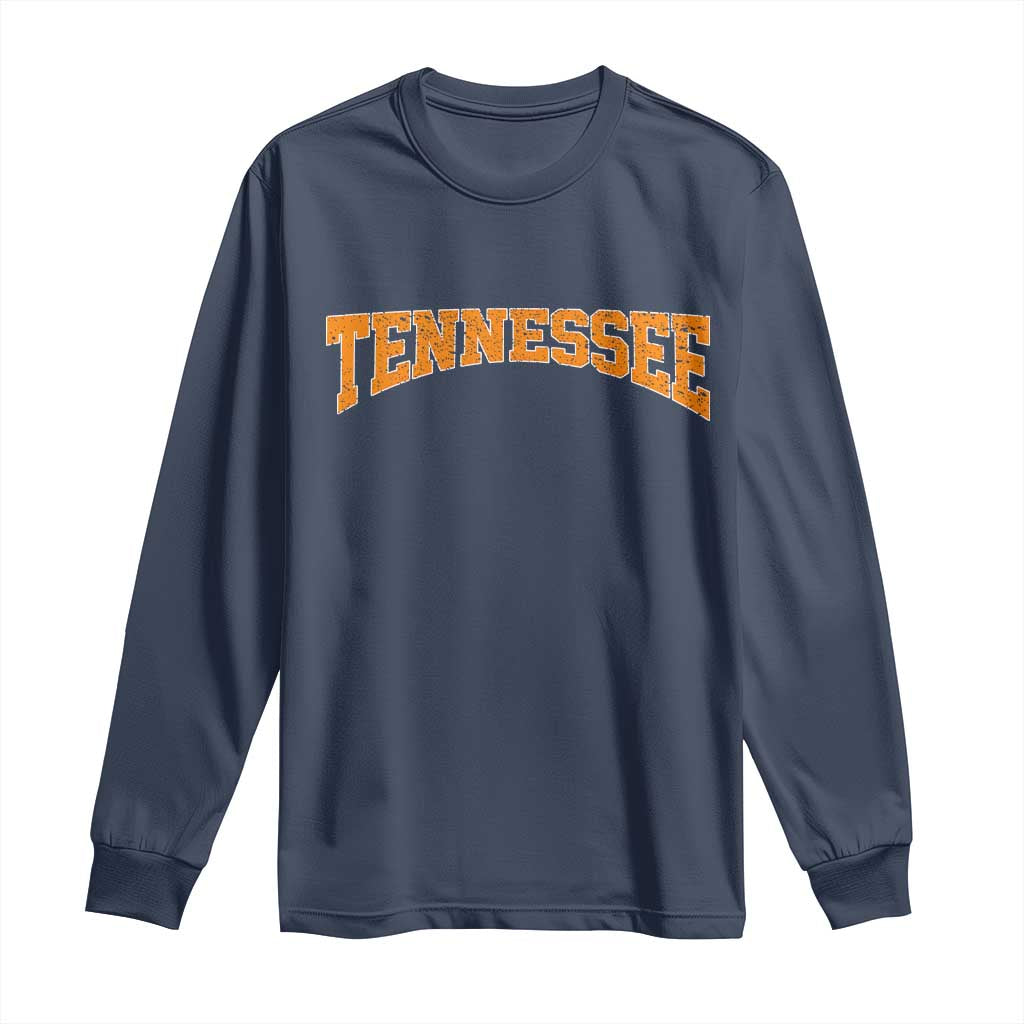 Tennessee Fan Long Sleeve Shirt Orange Bold Sport State Letters Game Day