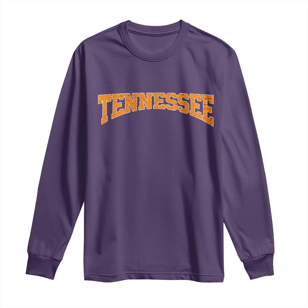 Tennessee Fan Long Sleeve Shirt Orange Bold Sport State Letters Game Day