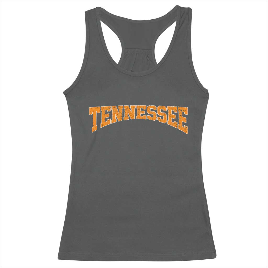 Tennessee Fan Racerback Tank Top Orange Bold Sport State Letters Game Day