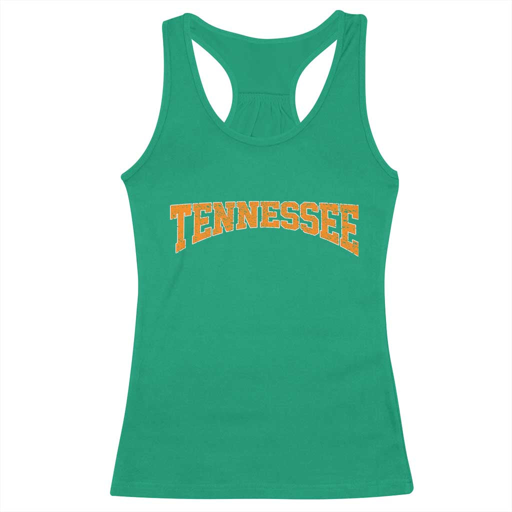 Tennessee Fan Racerback Tank Top Orange Bold Sport State Letters Game Day