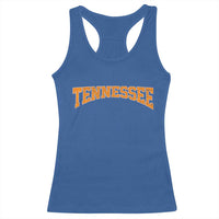 Tennessee Fan Racerback Tank Top Orange Bold Sport State Letters Game Day