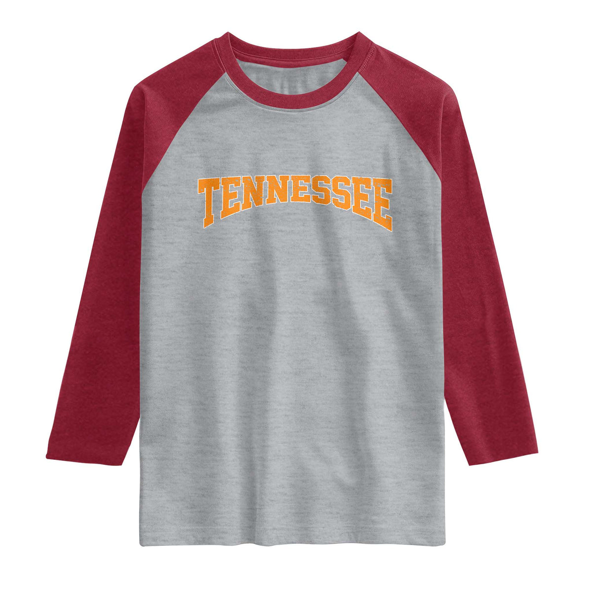 Tennessee Fan Raglan Shirt Orange Bold Sport State Letters Game Day