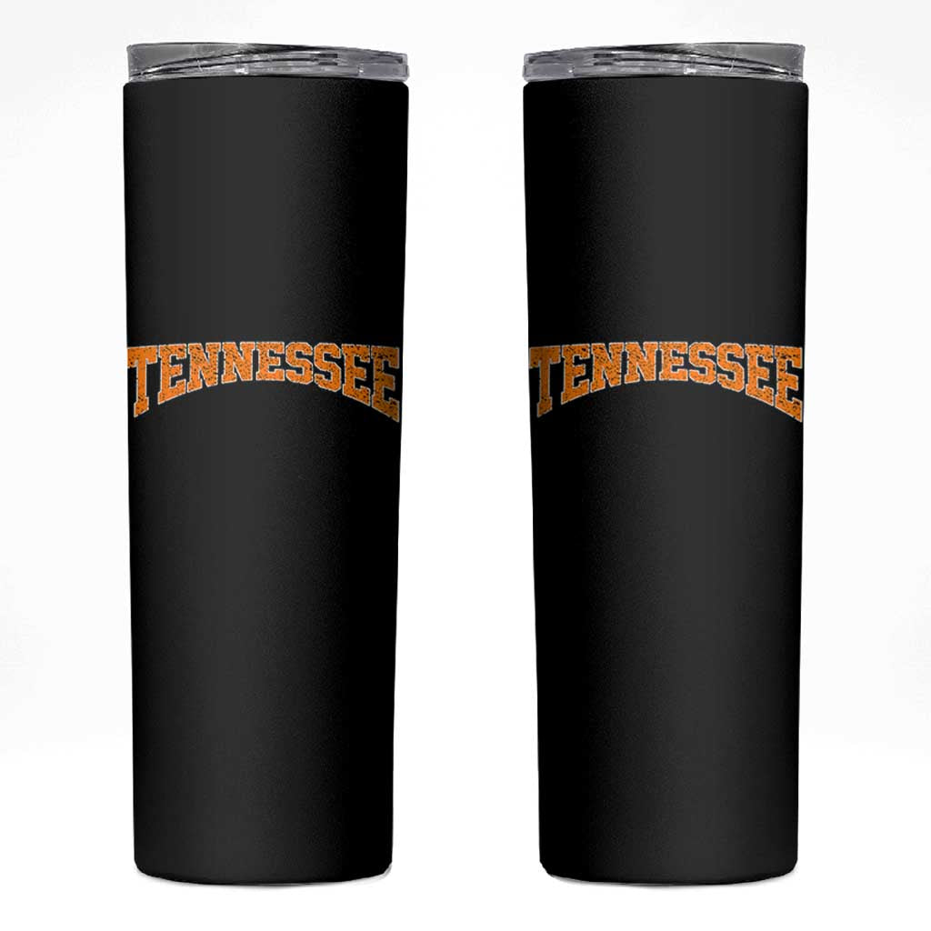Tennessee Fan Skinny Tumbler Orange Bold Sport State Letters Game Day