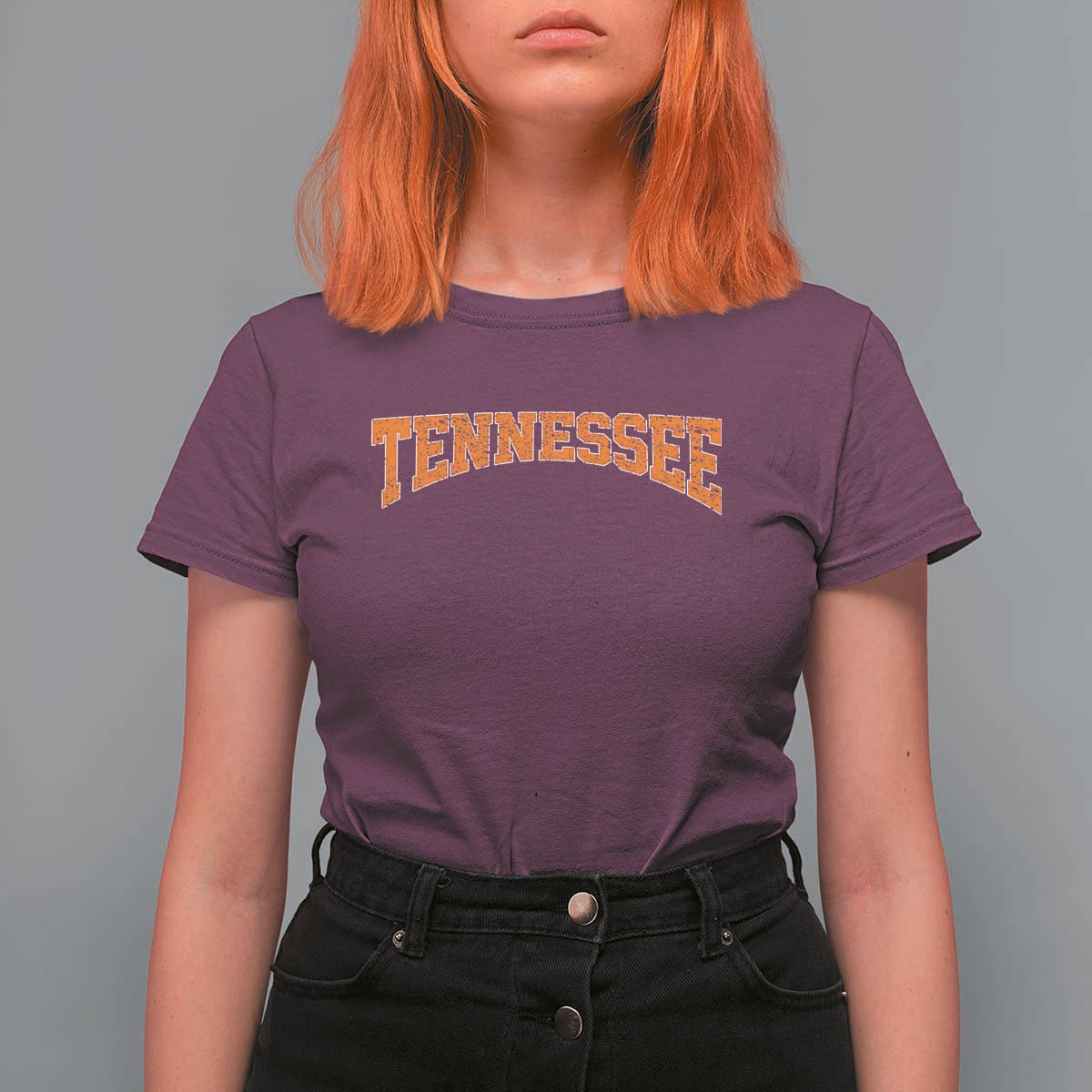 Tennessee Fan T Shirt For Women Orange Bold Sport State Letters Game Day