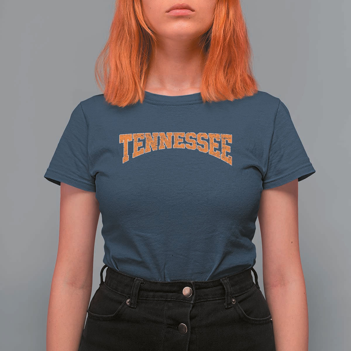 Tennessee Fan T Shirt For Women Orange Bold Sport State Letters Game Day