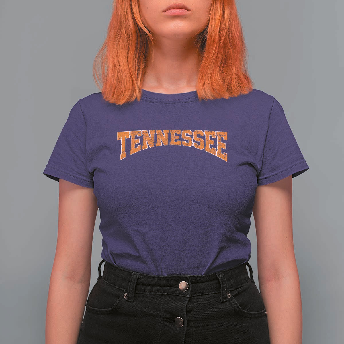 Tennessee Fan T Shirt For Women Orange Bold Sport State Letters Game Day