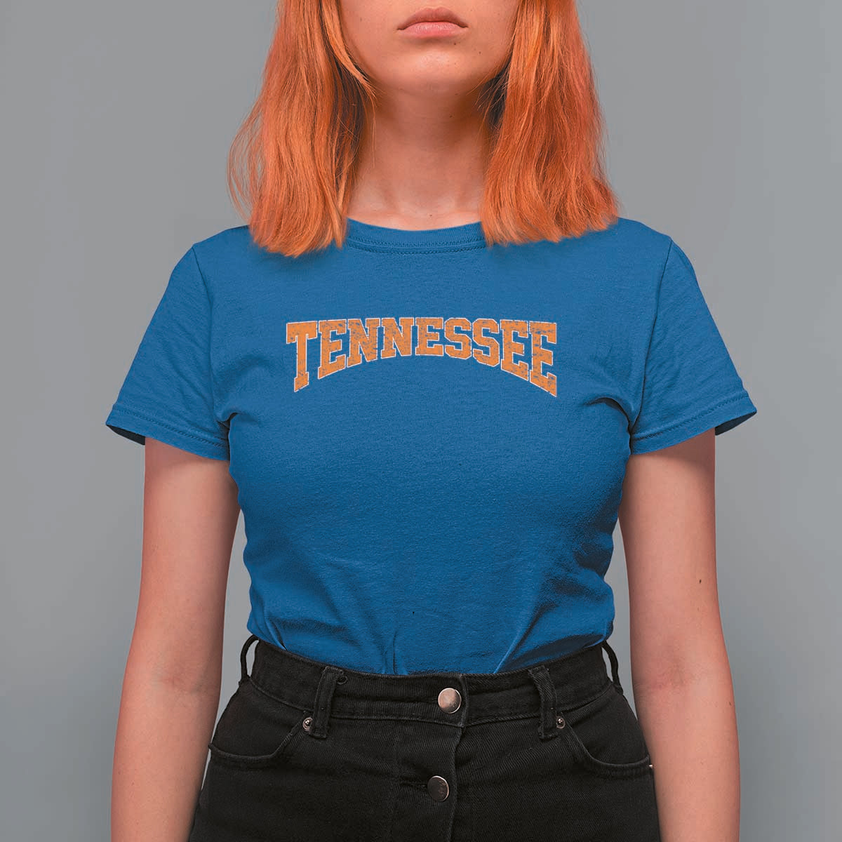 Tennessee Fan T Shirt For Women Orange Bold Sport State Letters Game Day