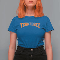 Tennessee Fan T Shirt For Women Orange Bold Sport State Letters Game Day