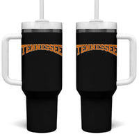 Tennessee Fan Tumbler With Handle Orange Bold Sport State Letters Game Day