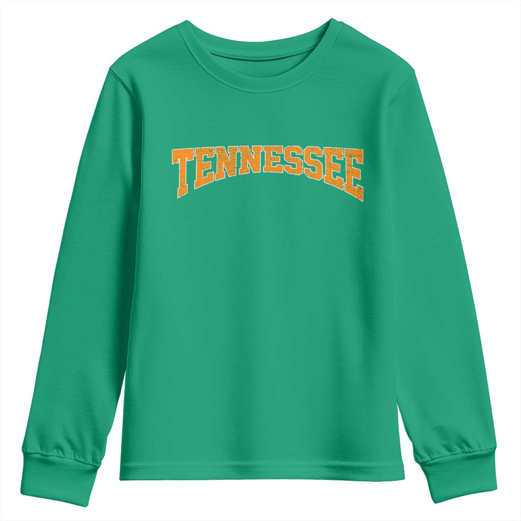 Tennessee Fan Youth Sweatshirt Orange Bold Sport State Letters Game Day