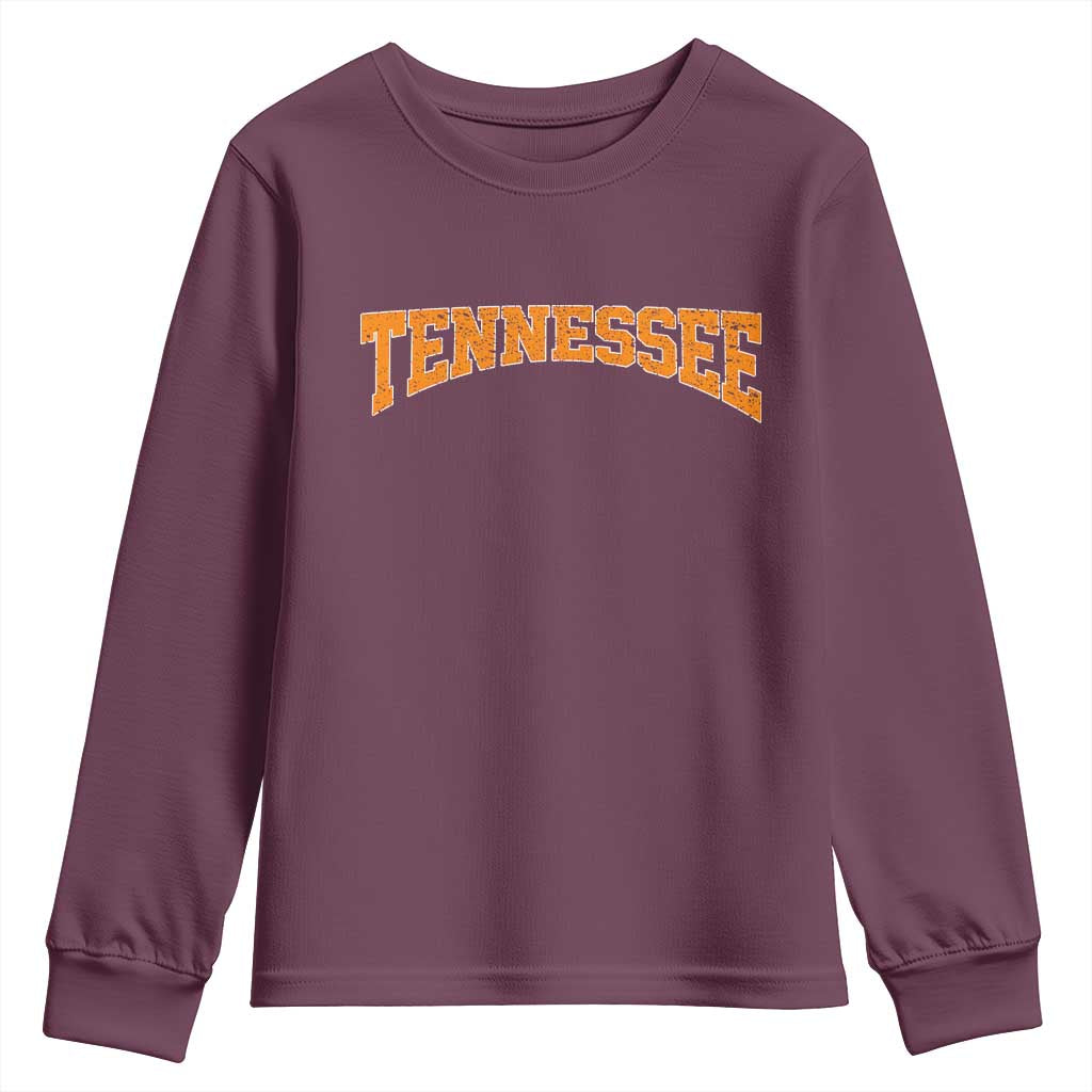 Tennessee Fan Youth Sweatshirt Orange Bold Sport State Letters Game Day