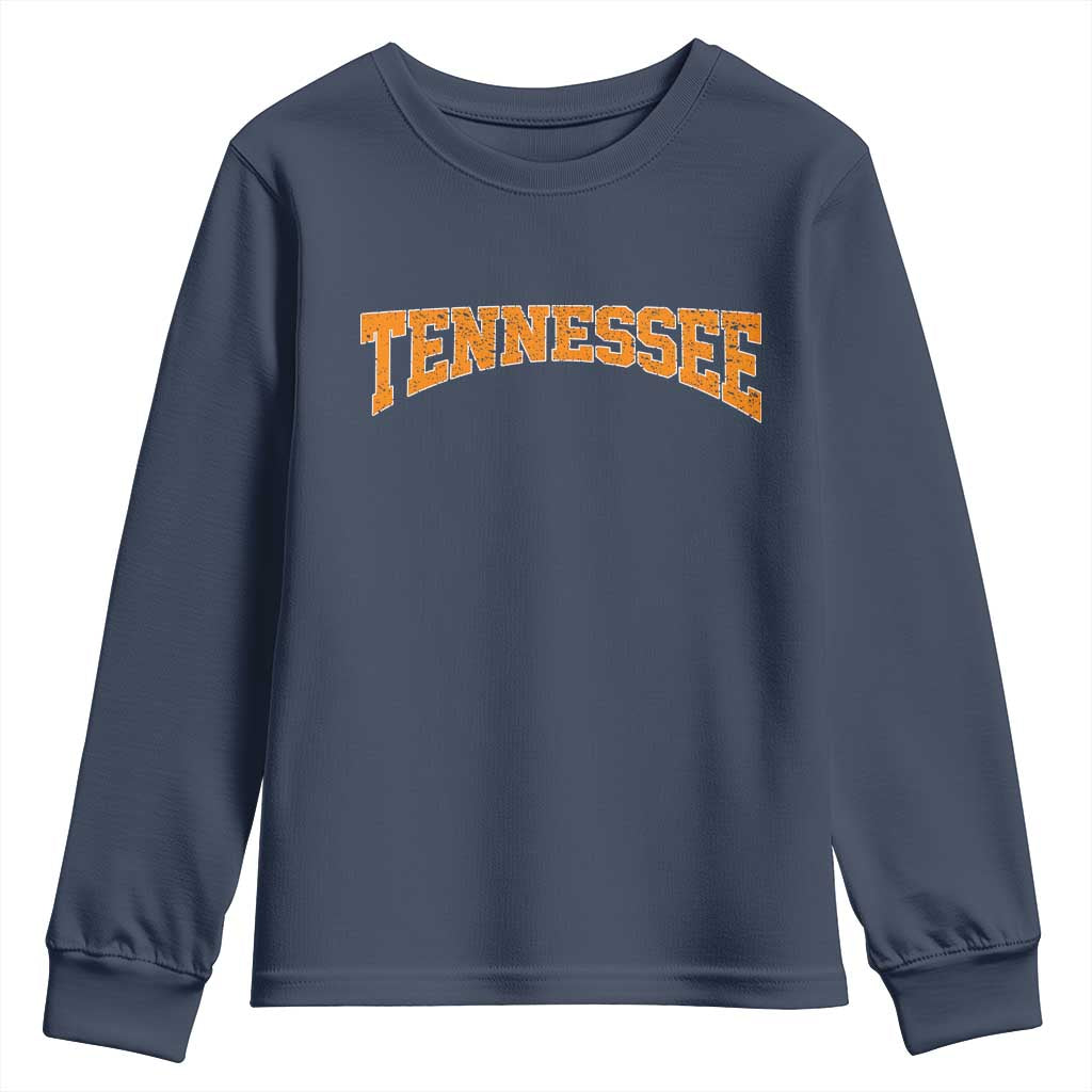 Tennessee Fan Youth Sweatshirt Orange Bold Sport State Letters Game Day