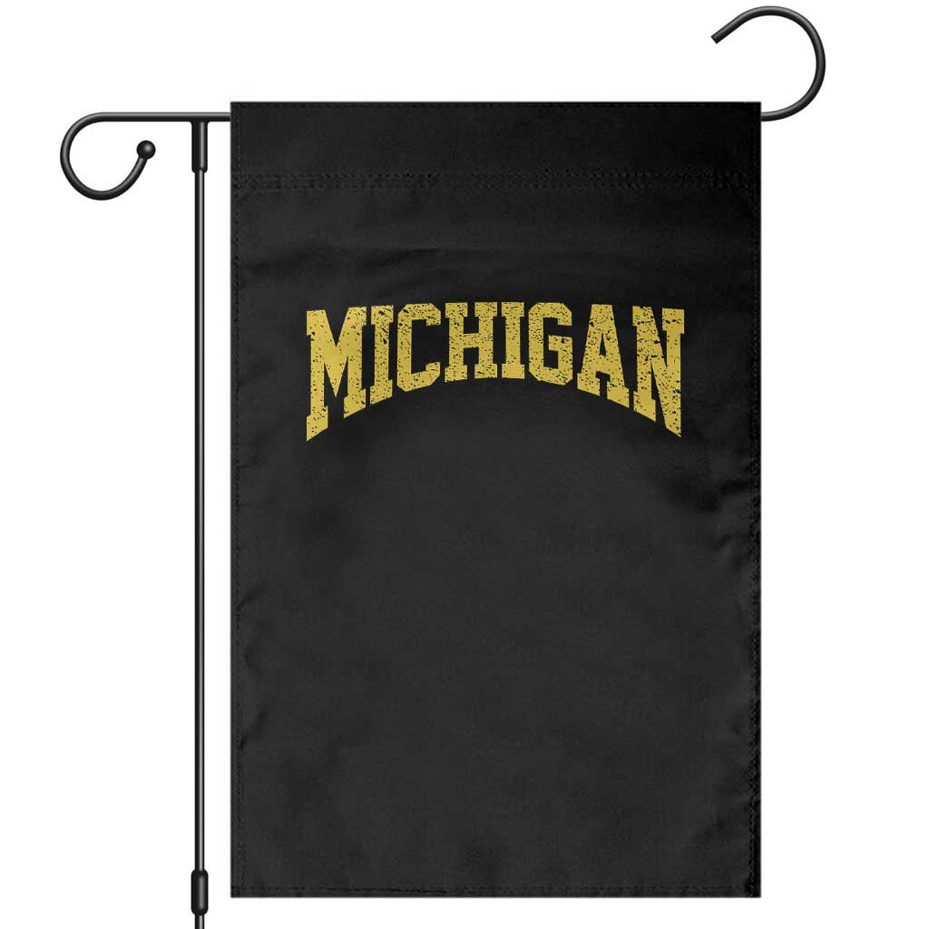 Michigan Fan Garden Flag Yellow Bold Sport State Letters Game Day