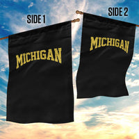 Michigan Fan Garden Flag Yellow Bold Sport State Letters Game Day