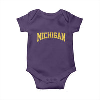Michigan Fan Baby Onesie Yellow Bold Sport State Letters Game Day