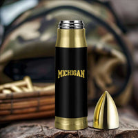 Michigan Fan Bullet Tumbler Yellow Bold Sport State Letters Game Day