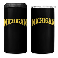 Michigan Fan 4 in 1 Can Cooler Tumbler Yellow Bold Sport State Letters Game Day