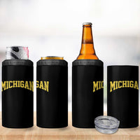 Michigan Fan 4 in 1 Can Cooler Tumbler Yellow Bold Sport State Letters Game Day