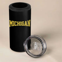 Michigan Fan 4 in 1 Can Cooler Tumbler Yellow Bold Sport State Letters Game Day