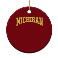 Michigan Fan Ceramic Ornament Yellow Bold Sport State Letters Game Day