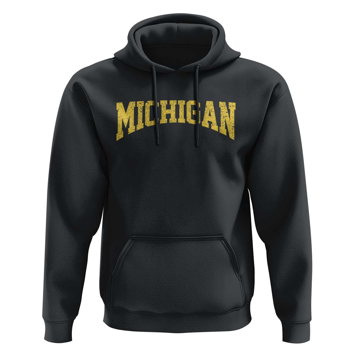 Michigan Fan Hoodie Yellow Bold Sport State Letters Game Day