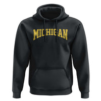 Michigan Fan Hoodie Yellow Bold Sport State Letters Game Day