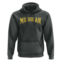 Michigan Fan Hoodie Yellow Bold Sport State Letters Game Day