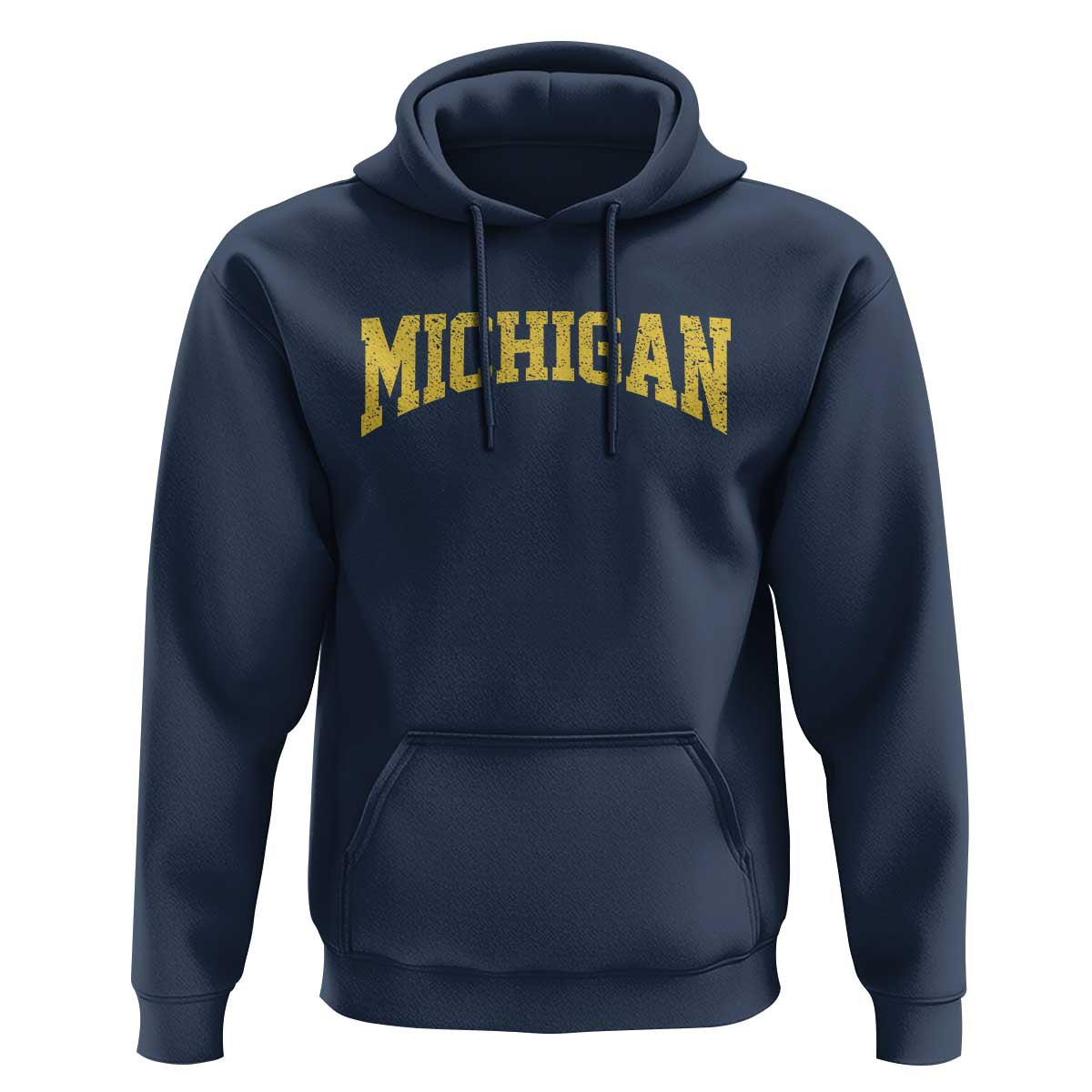 Michigan Fan Hoodie Yellow Bold Sport State Letters Game Day