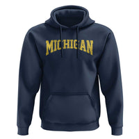 Michigan Fan Hoodie Yellow Bold Sport State Letters Game Day