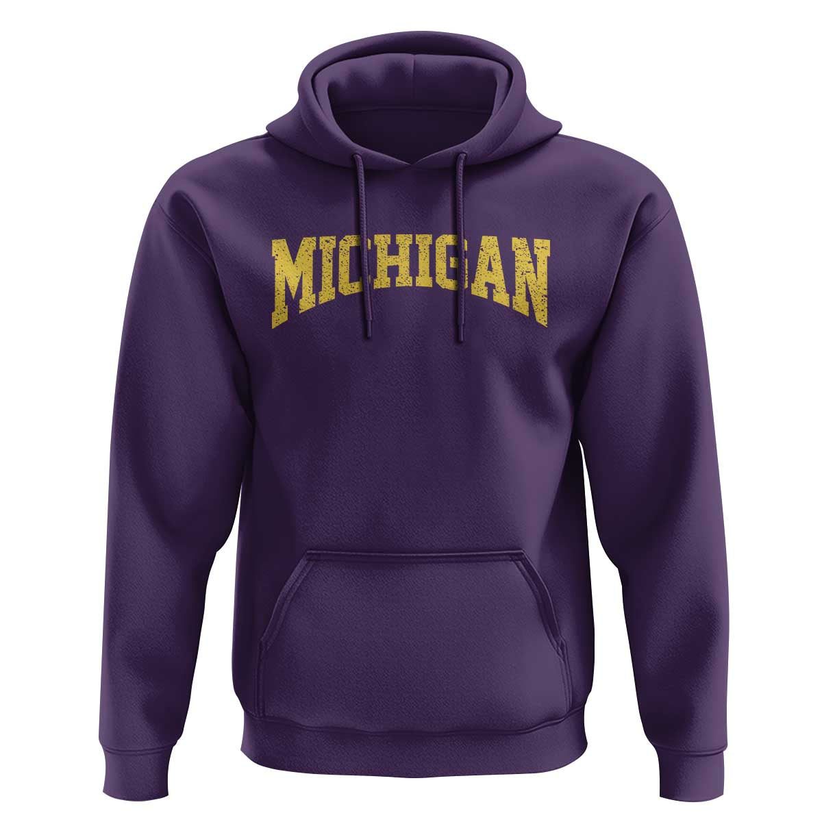 Michigan Fan Hoodie Yellow Bold Sport State Letters Game Day