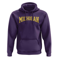 Michigan Fan Hoodie Yellow Bold Sport State Letters Game Day